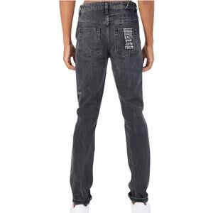 Ksubi NWT Men's Grey Chitch Jean Mid Long Rise Slim Tapered Leg Size 34 Back Tag